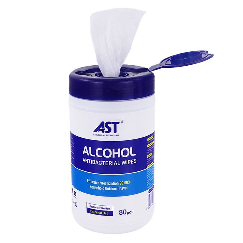 80 Sheets Alcohol Wet Wipes in Canister | 80gsm Straight-Grain Non-woven | 15x18cm | Multipurpose Cleaning Wipes