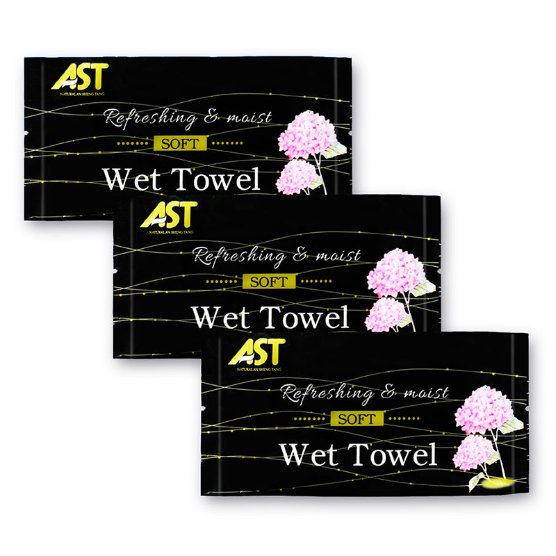 Ultra-Fine Microfiber Pre-Moistened Facial Towel – Rose 600% Scent | Plain Texture | 20×20cm | 6g