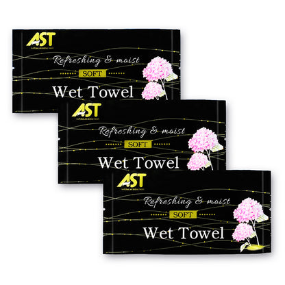 Ultra-Fine Microfiber Pre-Moistened Facial Towel – Rose 600% Scent | Plain Texture | 20×20cm | 6g