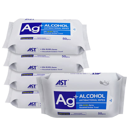 75% Alcohol with Nano Silver Ions Antibacterial Wipes | 50pcs Pack