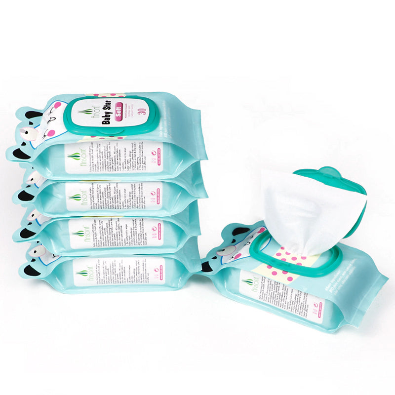 AST Baby Star Soft Wipes – 30‑Count | 40gsm T‑Pattern Spunlace | OEM ODM private label