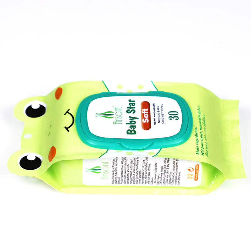 30 Sheets  40 gsm T‑Pattern Spunlace Baby Cleansing Soft Wipes – OEM, Private Label