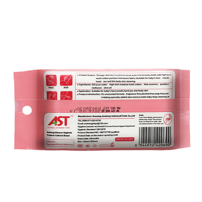OEM Pink Pomegranate Scent  baby 10 sheets wet wipes 