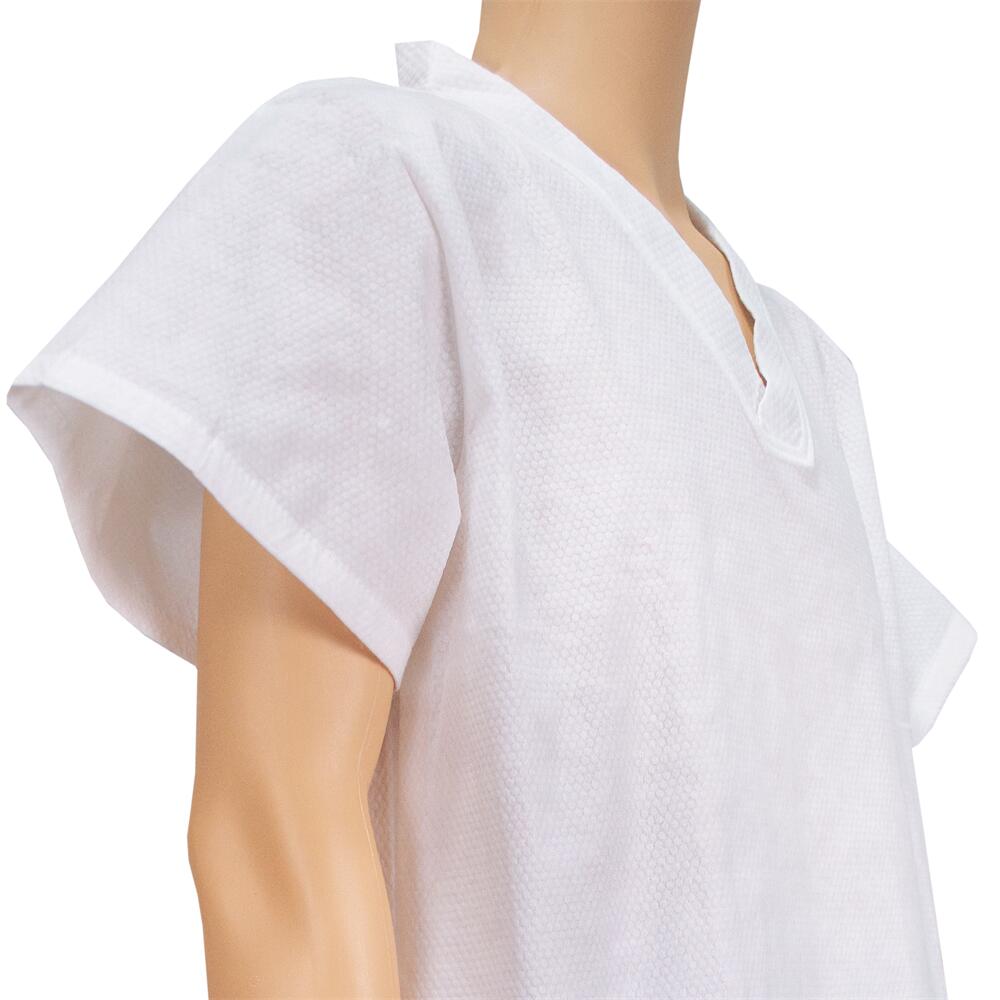 Pullover Style Disposable Two-Piece Bathrobe – V-Neck Top and Shorts for Spa & Hotel Use
