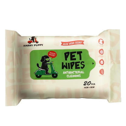HURRY PUPPY Pet Antibacterial Wet Wipes – 20 Sheets